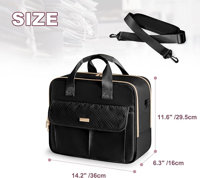 Teacher Bag with Accordion File Organizer, 15.6 Inch Laptop Briefcase - Image 7