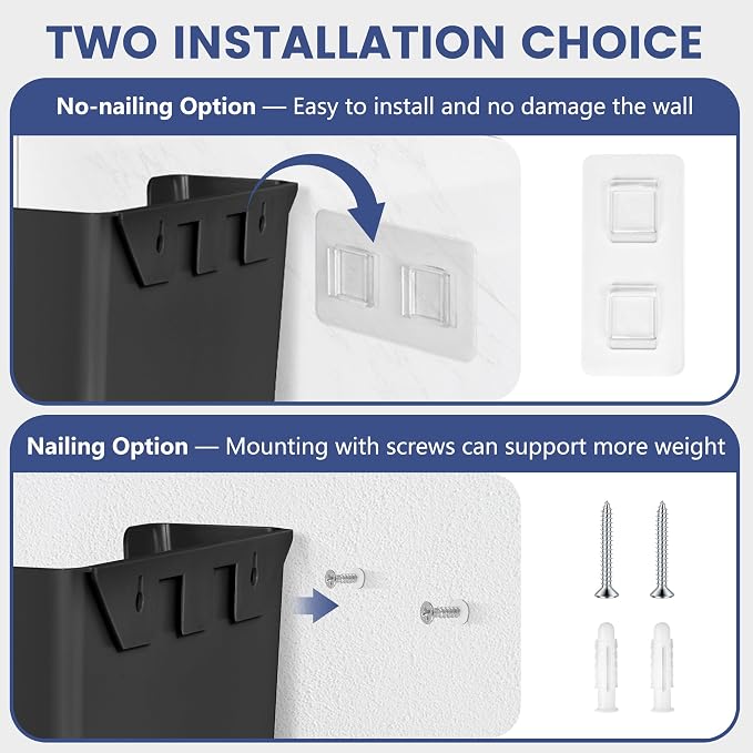 JOMOLA No Drilling File Holder 3 Pack Mail Organizer Wall Mount File Organizer - Image 3