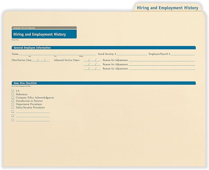 ComplyRight Hiring/Employment Folder, Document Filing Folder by ComplyRight