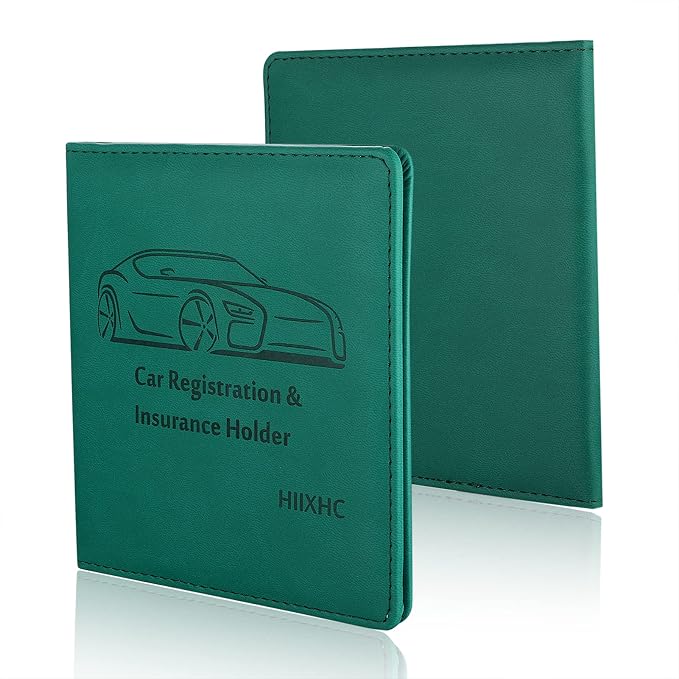 Car Registration and Insurance Holder, 5.5 x 5 Inch PU Leather Vehicle Glove - Image 2
