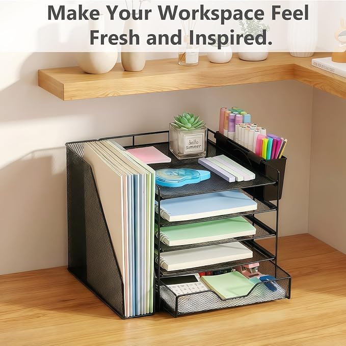 Desk Organizers and Accessories, 5-Tier Paper Letter Tray Organizer - Image 7