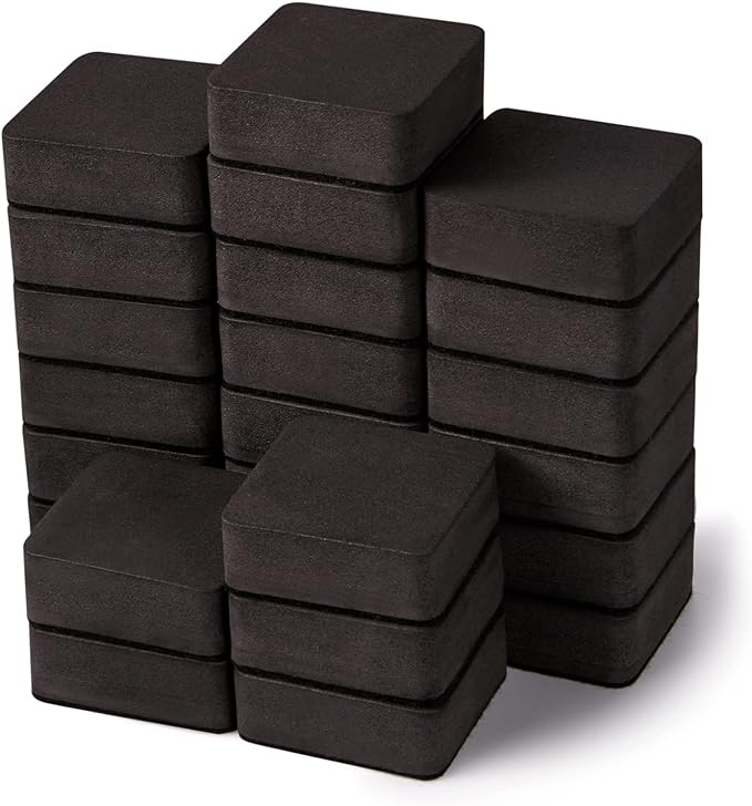 Favide 24 Pack Magnetic Whiteboard Dry Erase Erasers Chalkboard Cleansers by favide