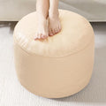 HIGOGOGO Round Stuffed Pouf Ottoman, Pu Leather Poufs by HIGOGOGO
