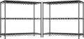 3- Shelf Metal Shelving Unit 35.6Wx14Dx36H, Adjustable Storage Shelves Heavy by Durayloly