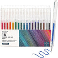 Grabie Glitter Gel Pens, 18 Colors Glitter Gel Pens Set, Retractable Sparkle by Grabie