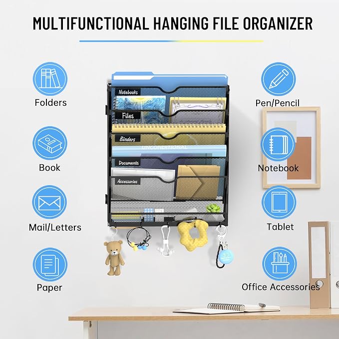 SUPEASY 6 Tier Wall File Organizer - Image 6