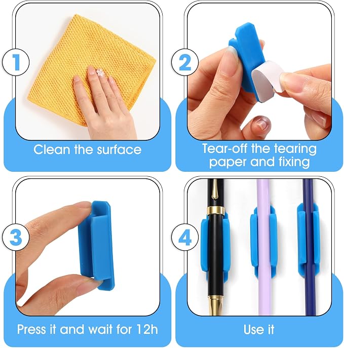 VZZNN Adhesive Pen Holders for Desk Set of 40 - Image 7