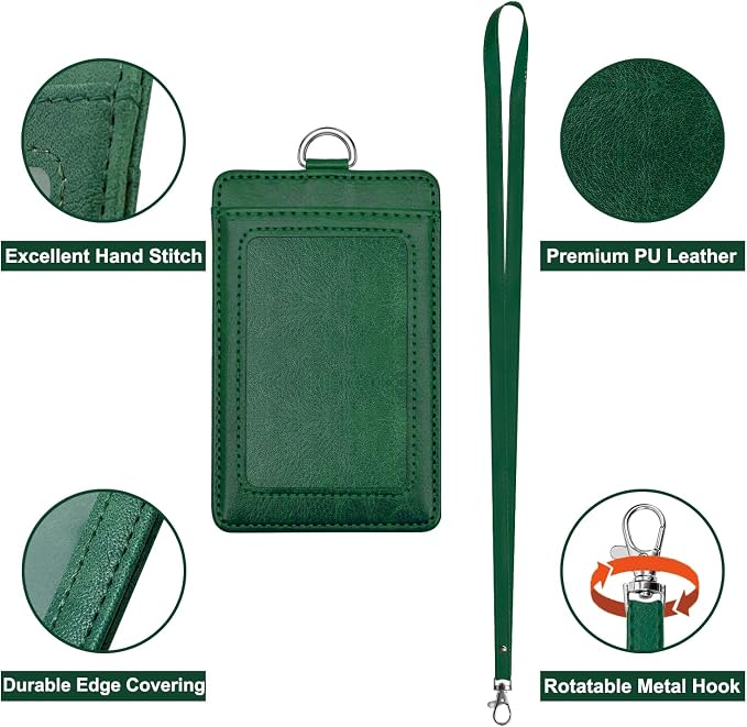 Life-Mate ID Badge Holder with 1 Clear ID Window, 1 Credit Card Slot and PU - Image 2
