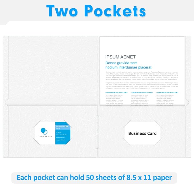 Two Pocket Folders, PANDRI 50 Pack 2 Pocket Folders, Letter Size Paper File - Image 4