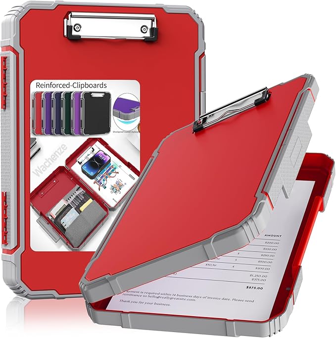 Thicker Clipboard with Storage, Internal Pen Pouch Included, A4 / Letter Size by HOME