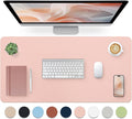 Bloss Pink Desk Mat, Waterproof Non-Slip Leather Desk Pad, Large Mouse Pad by Bloss