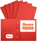 SUNEE 2 Pocket Folders with Prongs, Paper Folders with 2 Pockets and 3 Prongs by SUNEE