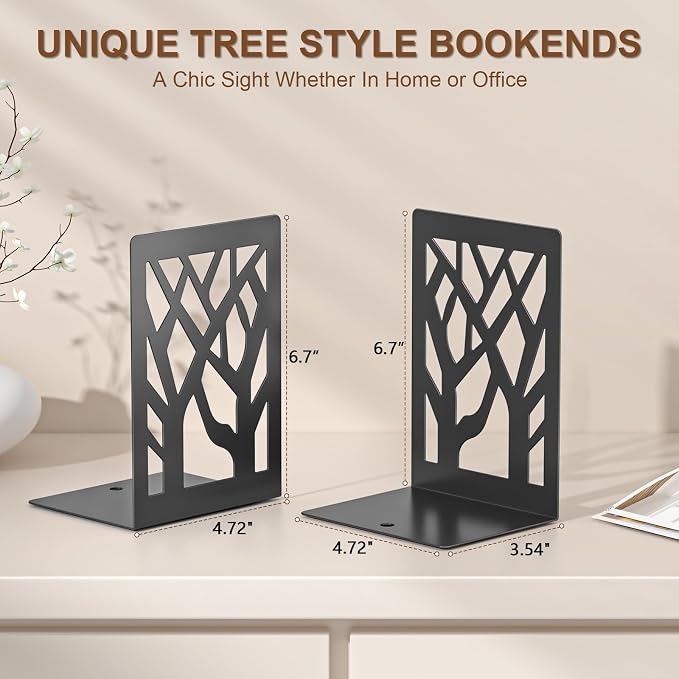 VFINE 6-Piece Modern Metal Bookends - Image 2