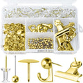 AccEncyc Gold Push Pin Kit 310 Pcs Decorative Thumb Tacks by Unknown