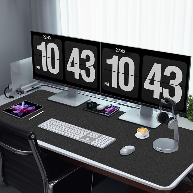 PU Leather Desk Pad Protector, 35.4" x 17", Non-Slip Mouse Pad, Waterproof - Image 5
