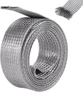 UNICRAFTALE 9.84ft 1.18" W Braided Sleeving Braid Stainless Steel Cable Wire by UNICRAFTALE