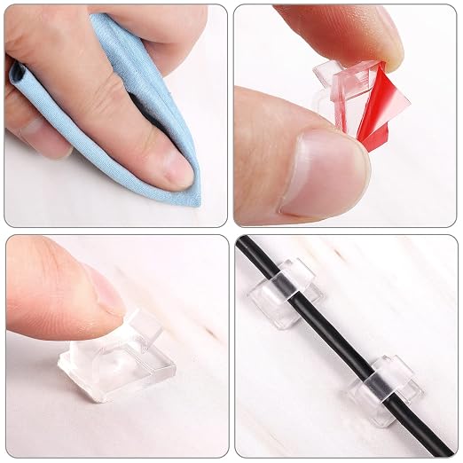 Blulu 100 Pcs Adhesive Cable Clips Bulk Wire Holder - Image 4