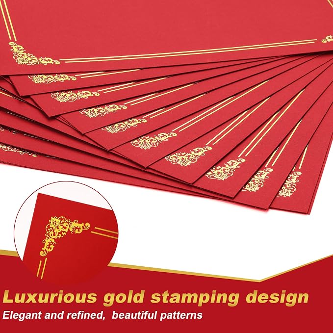 Fainne 120 Pack Certificate Holders Bulk, Diploma Covers Gold Foil Border - Image 3
