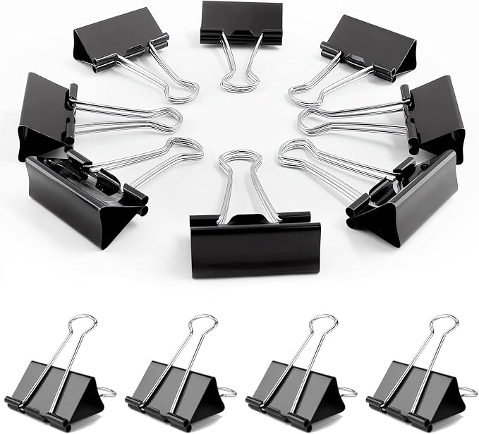 Medium Binder Clips, Medium Paper Clips, Office Clips, by JIURUN