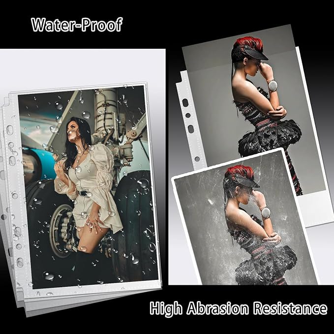 20 Pack Heavy Duty Sheet Protectors 5.5x8.5 Inch, A5 Binder 6 Ring Clear Photo - Image 5