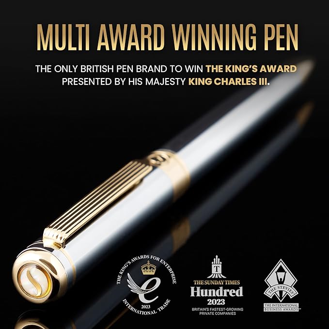 Scriveiner Silver Chrome Ballpoint Pen - Image 2