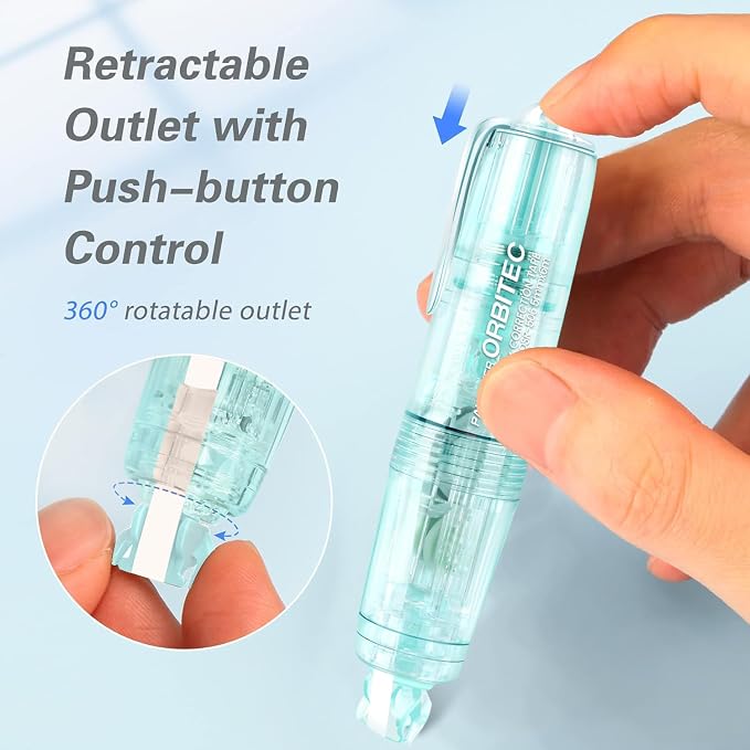 White Correction Tape, Refillable Retractable Quick Dry Japan Aesthetic Cute - Image 2