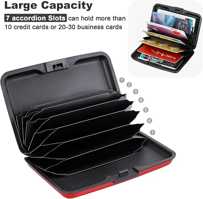 ELFISH Mini RFID Aluminum Wallet Credit Cards Holder Business Card Case Metal - Image 5