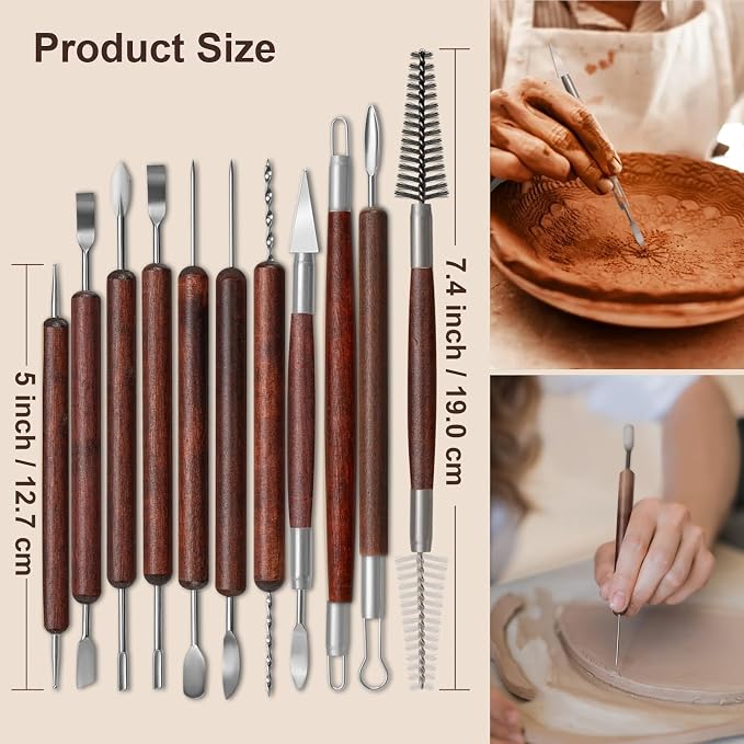 Amrules Clay Tools Kit, Practical Polymer Clay Sculpting Tools Kit, Air Dry - Image 3