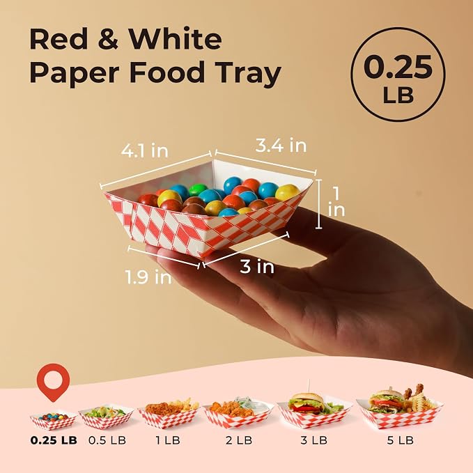 Fit Meal Prep [250 Pack 0.25 lb Paper Food Boats Heavy Duty Disposable Food - Image 2