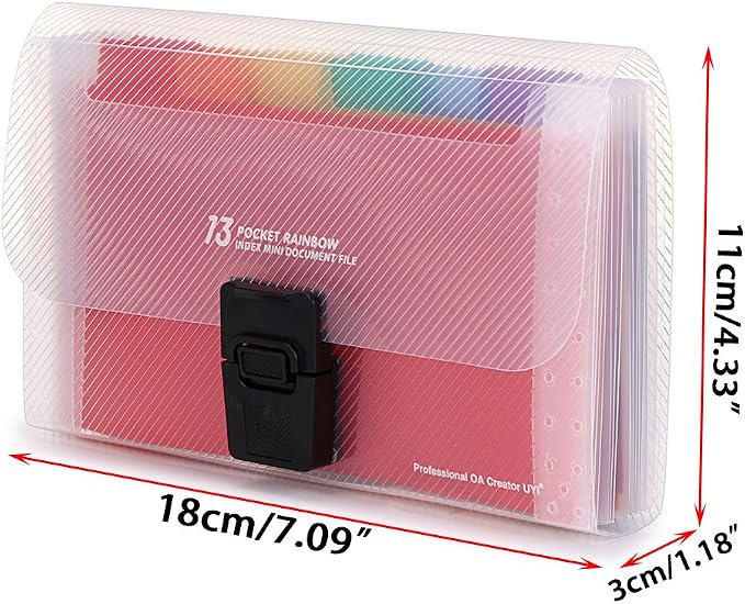 BTSKY 13 Pocket Accordian File Organizer- Plastic Wallet - Image 4