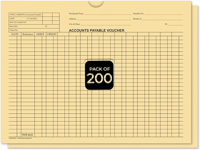 Accounts Payable Voucher Envelopes General Accounting Style, Buff 200 Pack | by Unknown