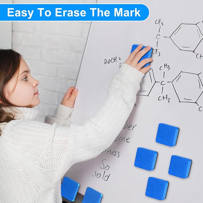 96 Packs Cube Dry Erase Eraser Bulk, Mini Magnetic Whiteboard Eraser, - Image 5