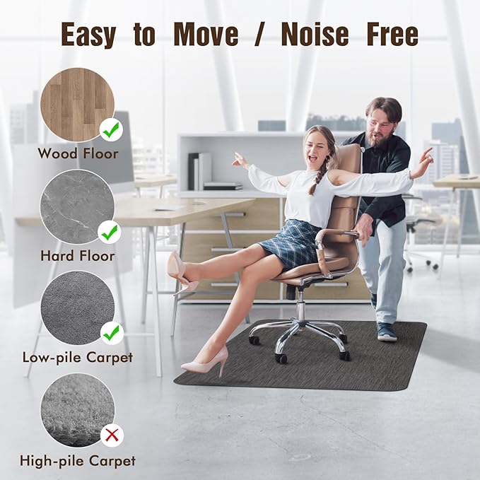 Blvornl Office Chair Mat for Hardwood Floor, Large Anti-Slip Hard Floor - Image 4