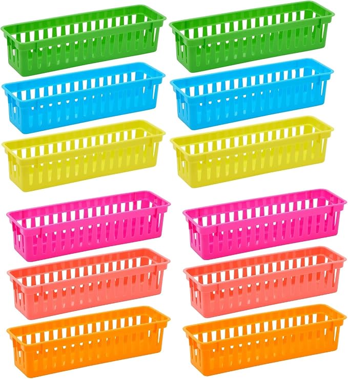 RAUVOLFIA 12 Pack Classroom Pencil Organizer Pencil Basket or Crayon Basket - Image 3