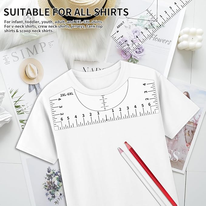 Tshirt Ruler Guide for Vinyl Alignment, T Shirt Rulers to Center Designs - Image 4