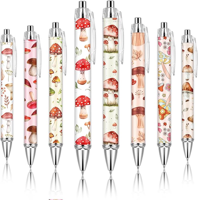 Ireer 8 Pcs Ballpoint Pens for Women 1.00 mm Cute Black Ink Fancy Pens Fine by Ireer