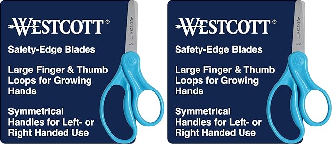 Westcott 15968 Right- and Left-Handed Scissors, Classic Kids' Scissors by Westcott