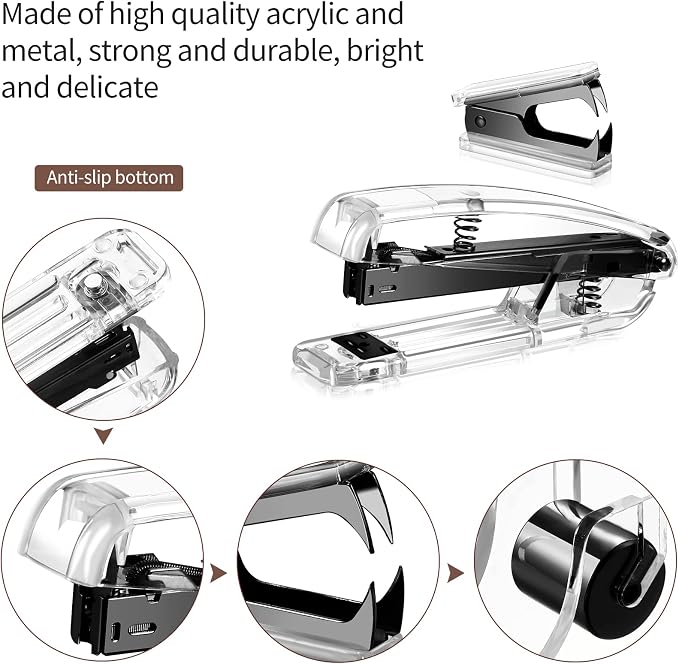 Outus Office Supplies Set Desk Accessory Kit, Acrylic Stapler Set Staple Remover - Image 3