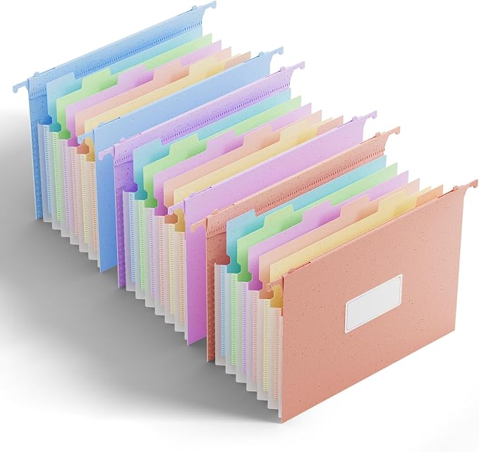 ANSOOK Hanging File Folders Letter Size, 7 Accordion Pockets, Expandable File by Ansook