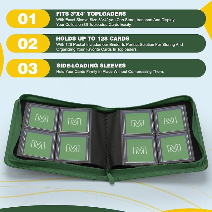 Toploader Binder, 4-Pocket Side Load Trading Card Album, Holds 128 Cards - Image 3