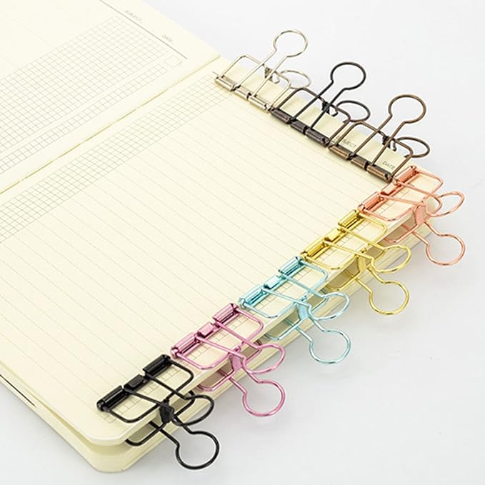Hollow Out Paper Binder Clip Invoice Bill Clip Office Supplies Pack of 20 - Image 3