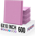 Fuxury Bubble Mailers 6x10" Pinkish Purple Padded Envelopes 600 Pack Usable by Fuxury