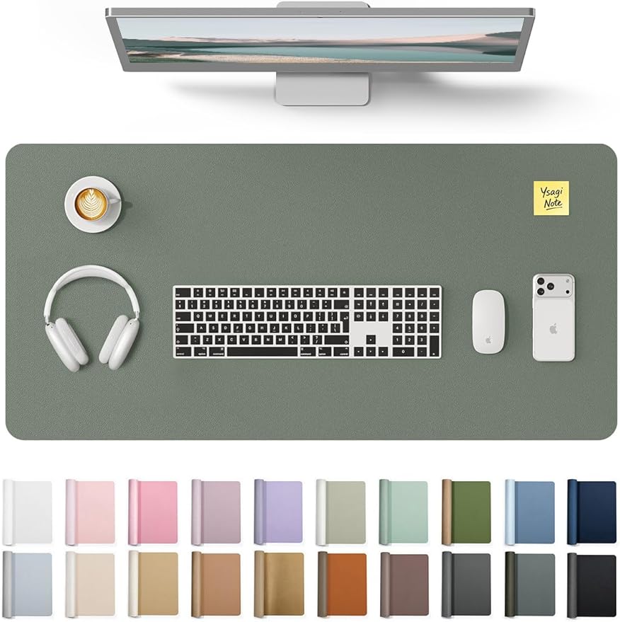 YSAGi Leather Desk Protector, Office Mat, Large Mouse Mat, Non-Slip PU Leather by YSAGi
