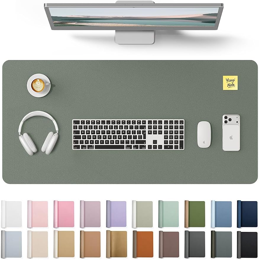 YSAGi Leather Desk Protector, Office Mat, Large Mouse Mat, Non-Slip PU Leather by YSAGi