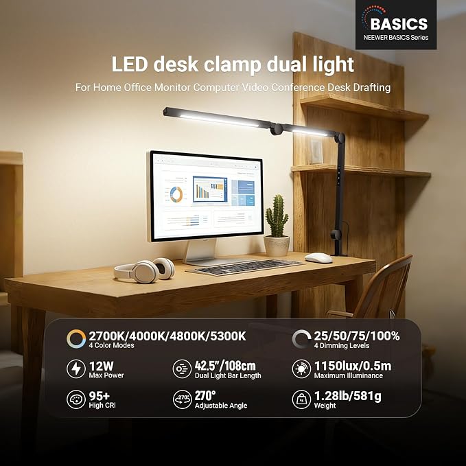 NEEWRE Basics 12W 42.5" Clip On LED Lamp - Image 2
