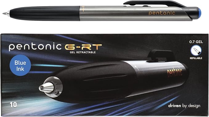 Pentonic G-RT Retractable Gel Pens, 0.7 mm Fine Point, Smooth Writing by PENTONIC