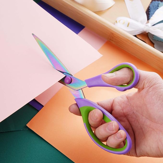 Scissors All Purpose, Sharp Titanium Blades Shears, Rubber Soft Grip Handle - Image 6