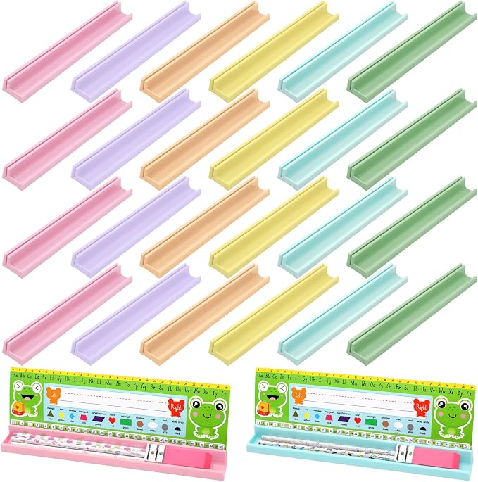 Jetec 24 Pcs Classroom Desk Name Plates Holder Index Cards Storage Classroom by Jetec