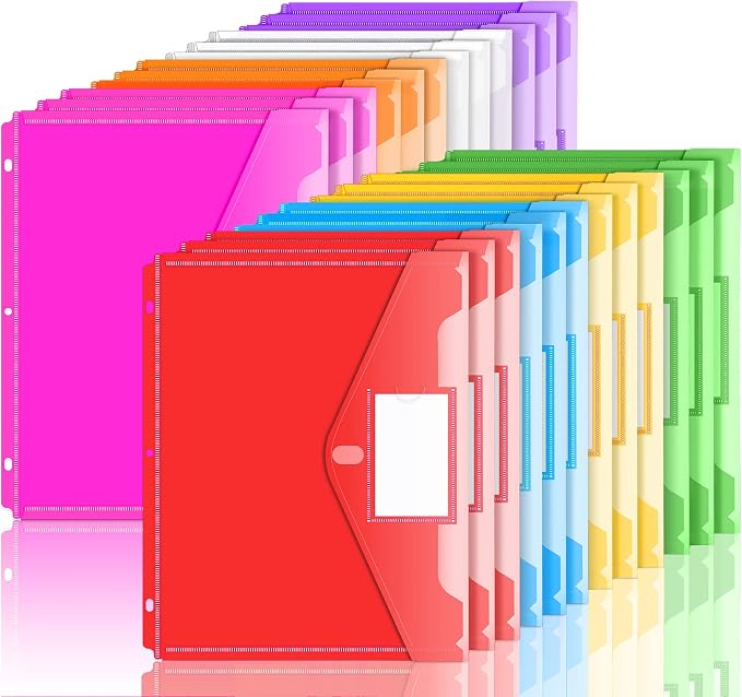 Forvencer Binder Pocket, 24 Pack Super Heavyweight Poly Binder Pocket by Forvencer