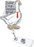 Funny Serious Goose Nurse Badge Reel, Fun Office Work Badge Holder Retractable by BEZTN